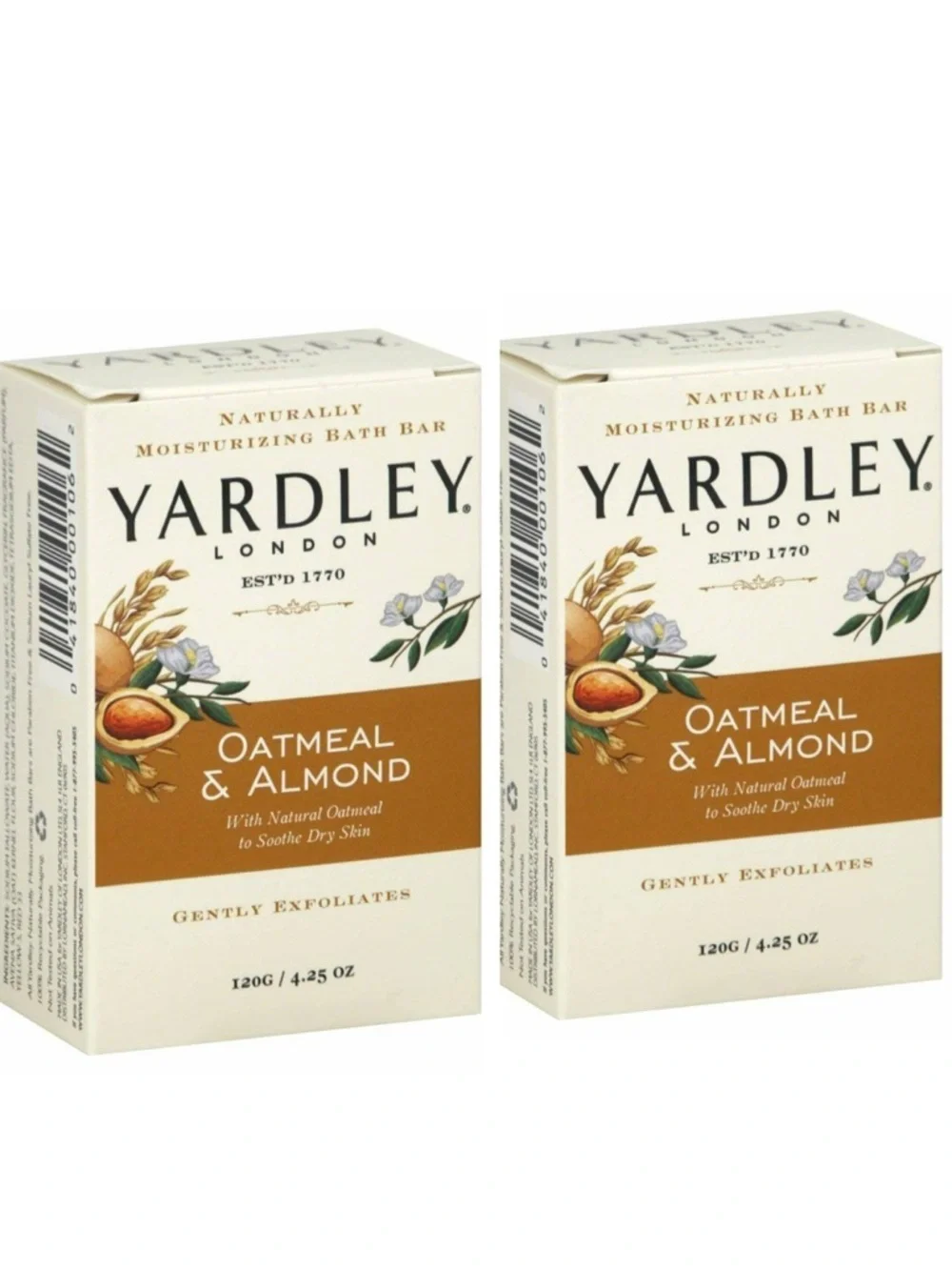 Yardley Of London Oatmeal and Almond Nourishing Bath Bar Luxury Beauty Soap 2 Pk